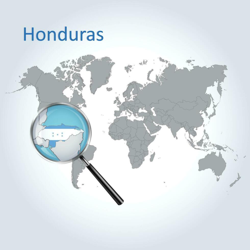 ingrandita carta geografica Honduras con il bandiera di Honduras allargamento di mappe, vettore arte