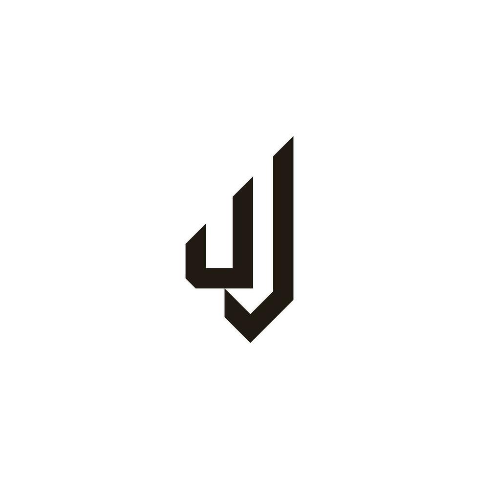 lettera jj strisce geometrico linea logo vettore