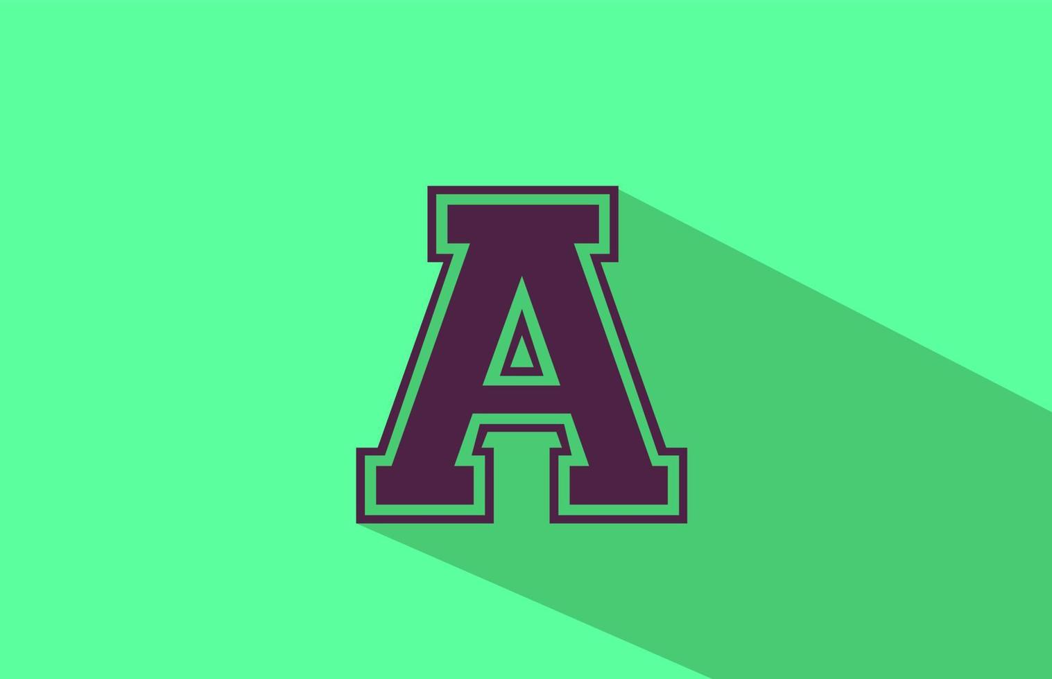 lettera dell'alfabeto un'icona con il logo in marrone e verde. design creativo per aziende e affari con una lunga ombra vettore