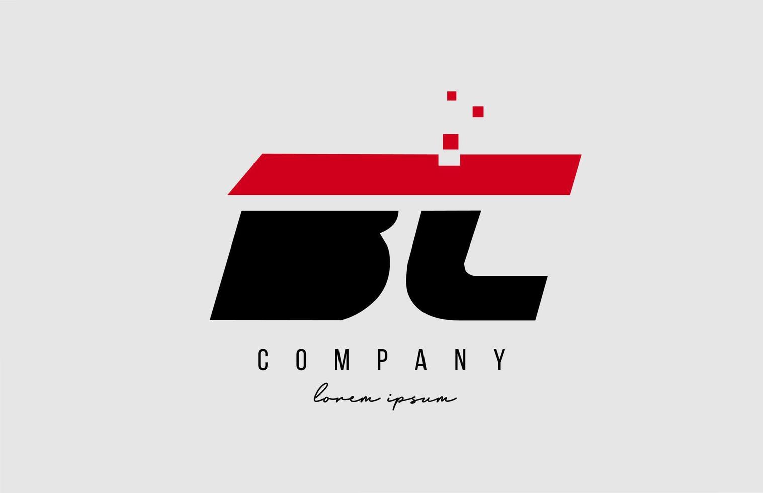 bc bc alfabeto lettera logo combinazione in colore rosso e nero. design di icone creative per azienda e business vettore