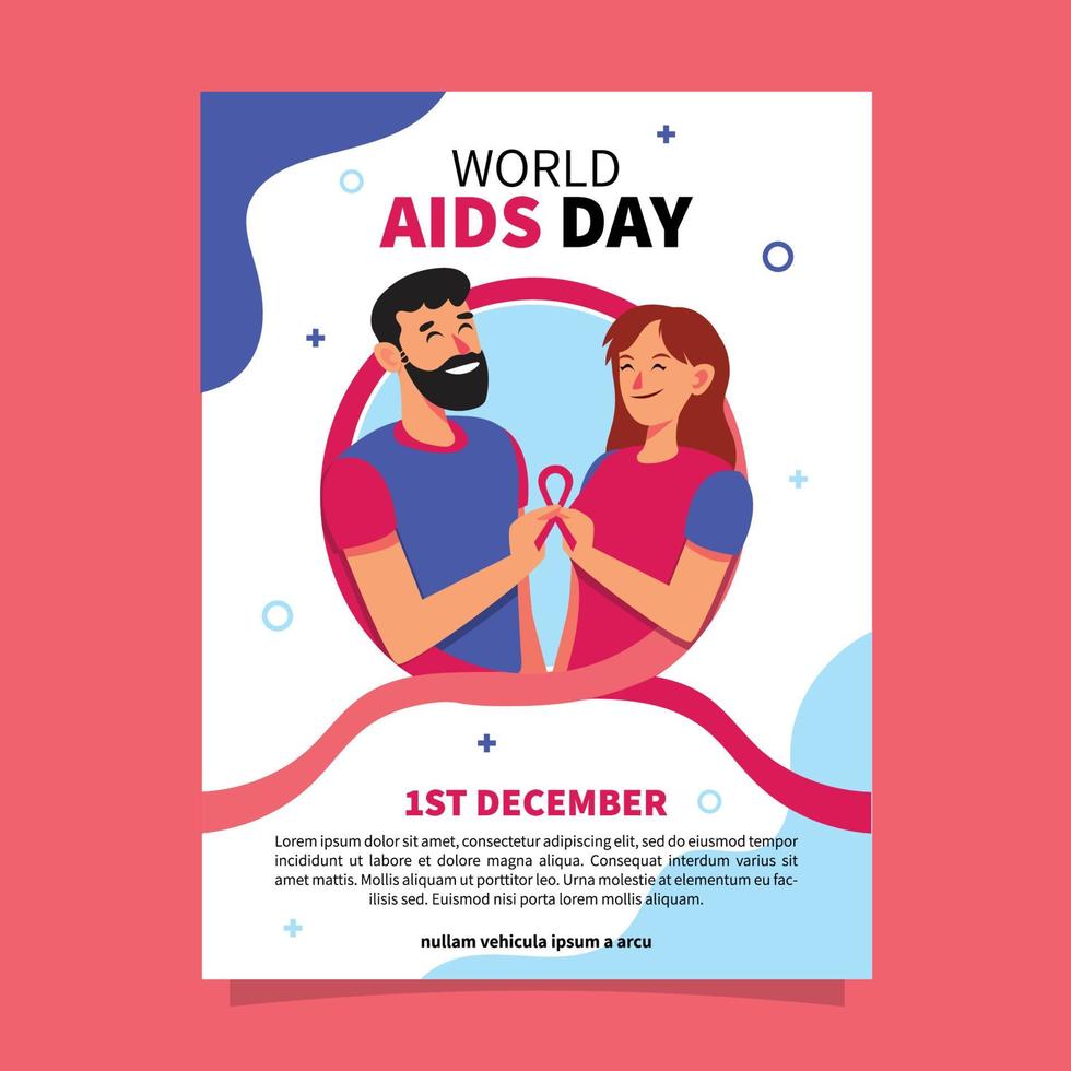 concetto di poster per la giornata mondiale dell'aids vettore