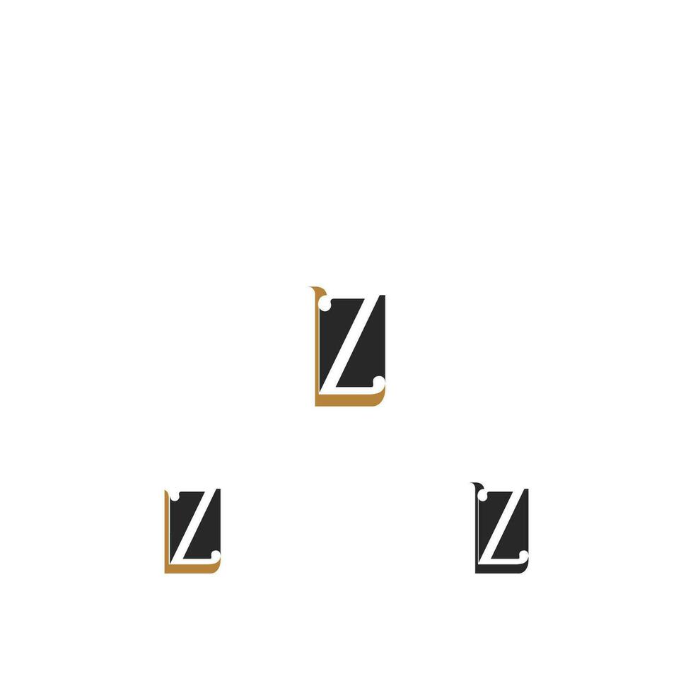 alfabeto iniziali logo zl, lz, z e l vettore