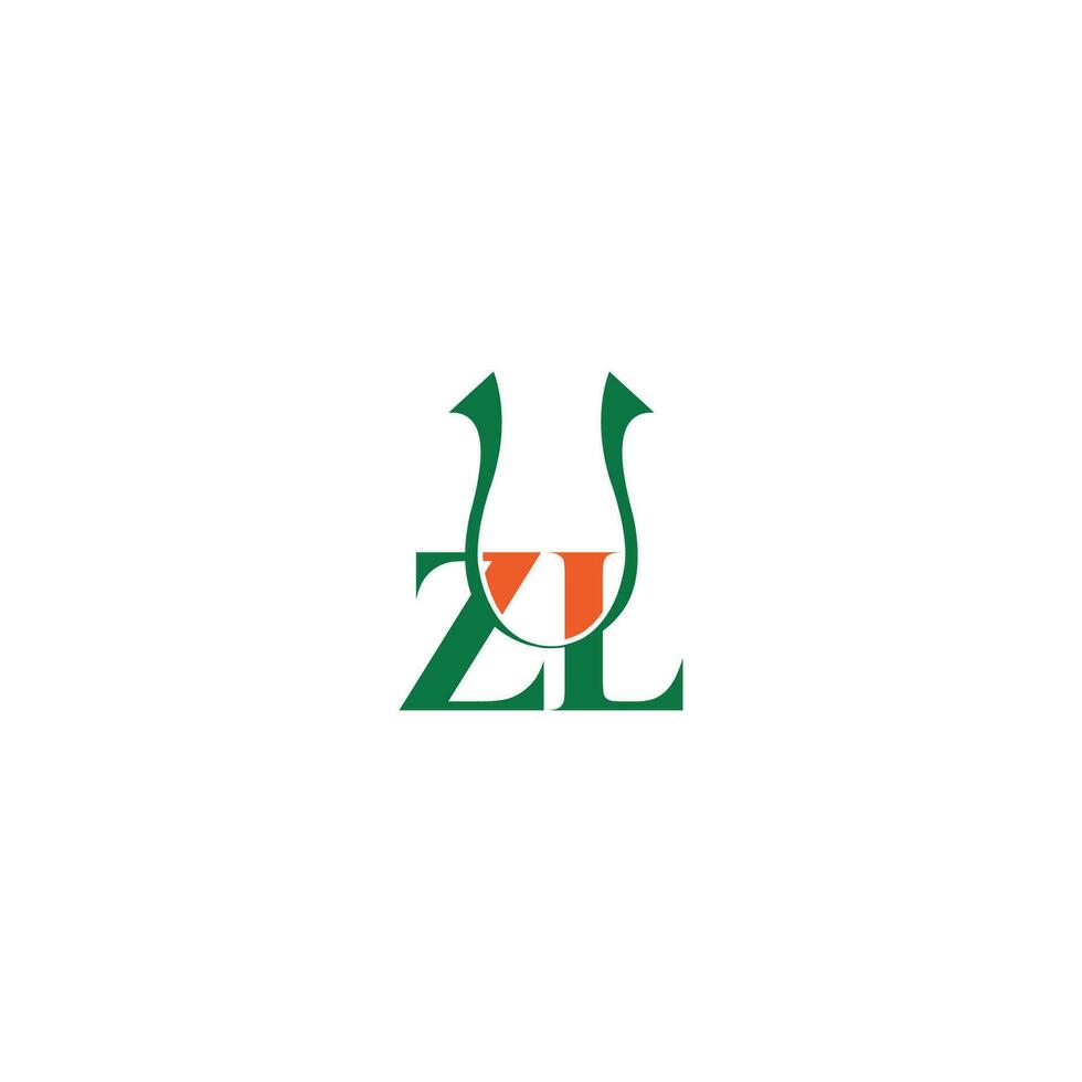 alfabeto iniziali logo zl, lz, z e l vettore