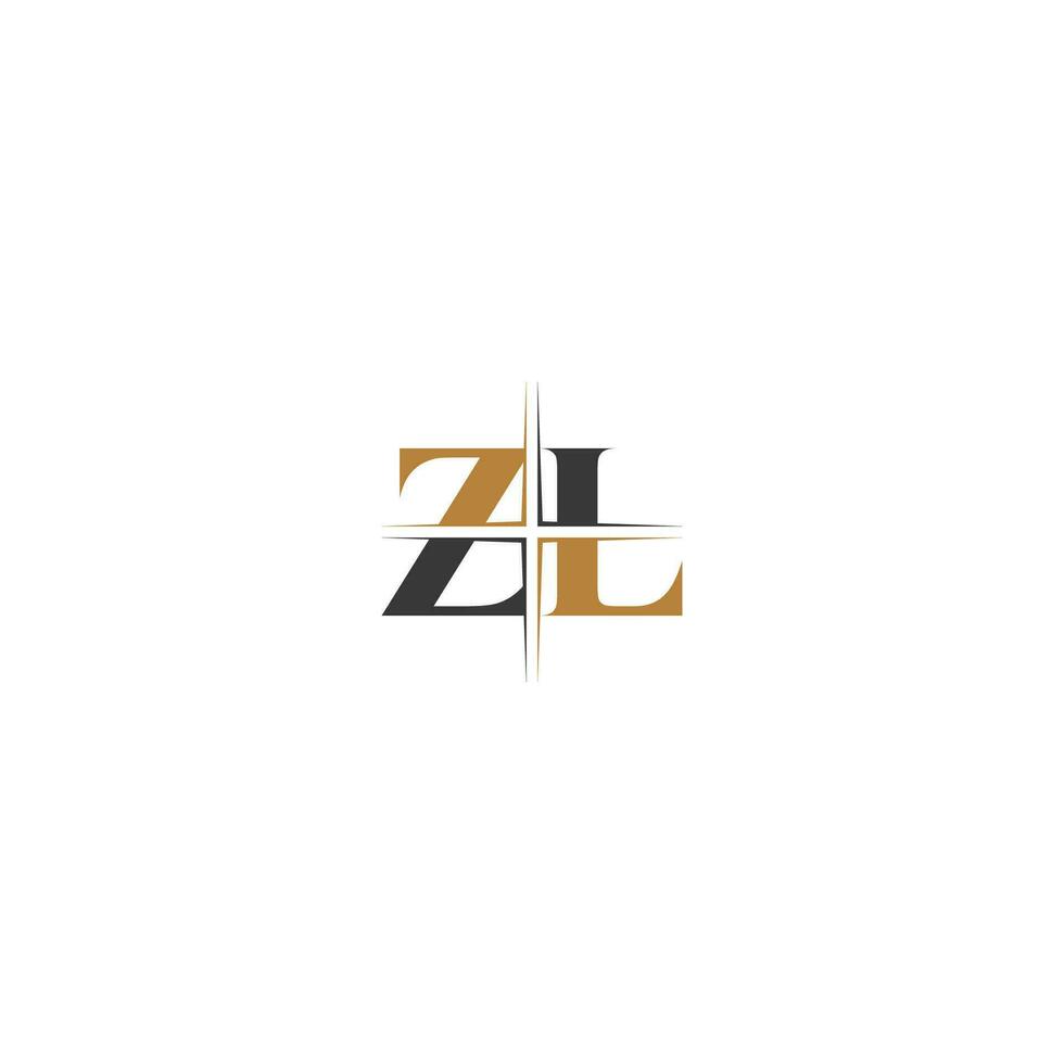 alfabeto iniziali logo zl, lz, z e l vettore