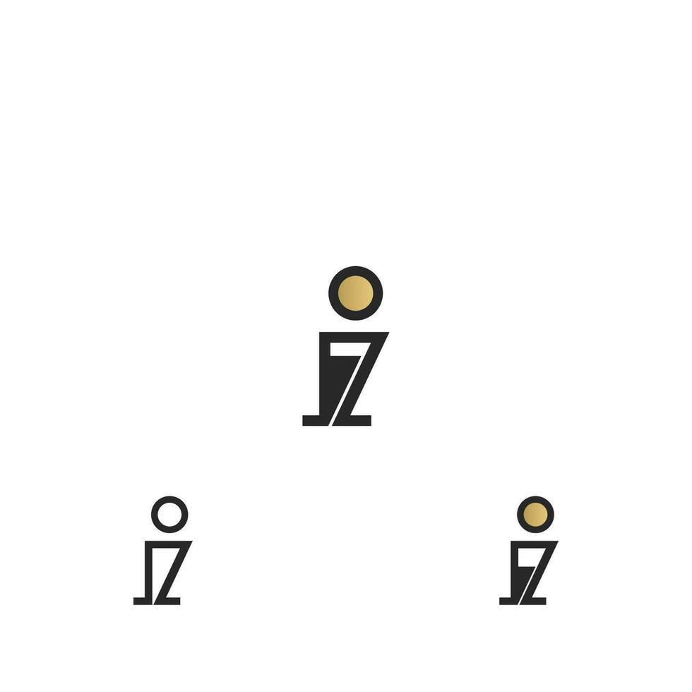io, zi, io e z astratto iniziale monogramma lettera alfabeto logo design vettore