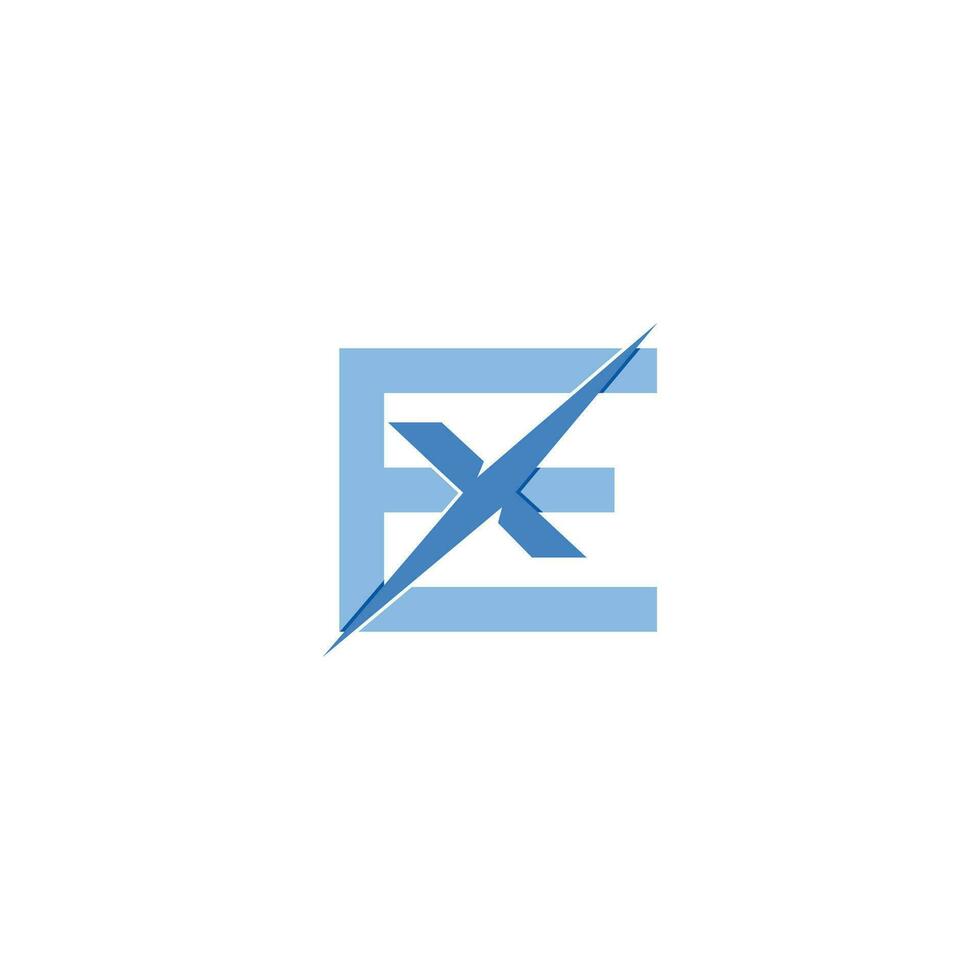 alfabeto iniziali logo xe, ex, e e X vettore