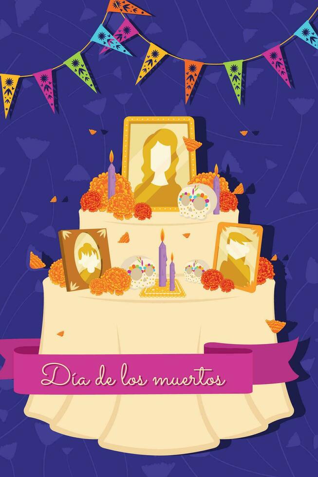 carino dia de los muertos manifesto vettore