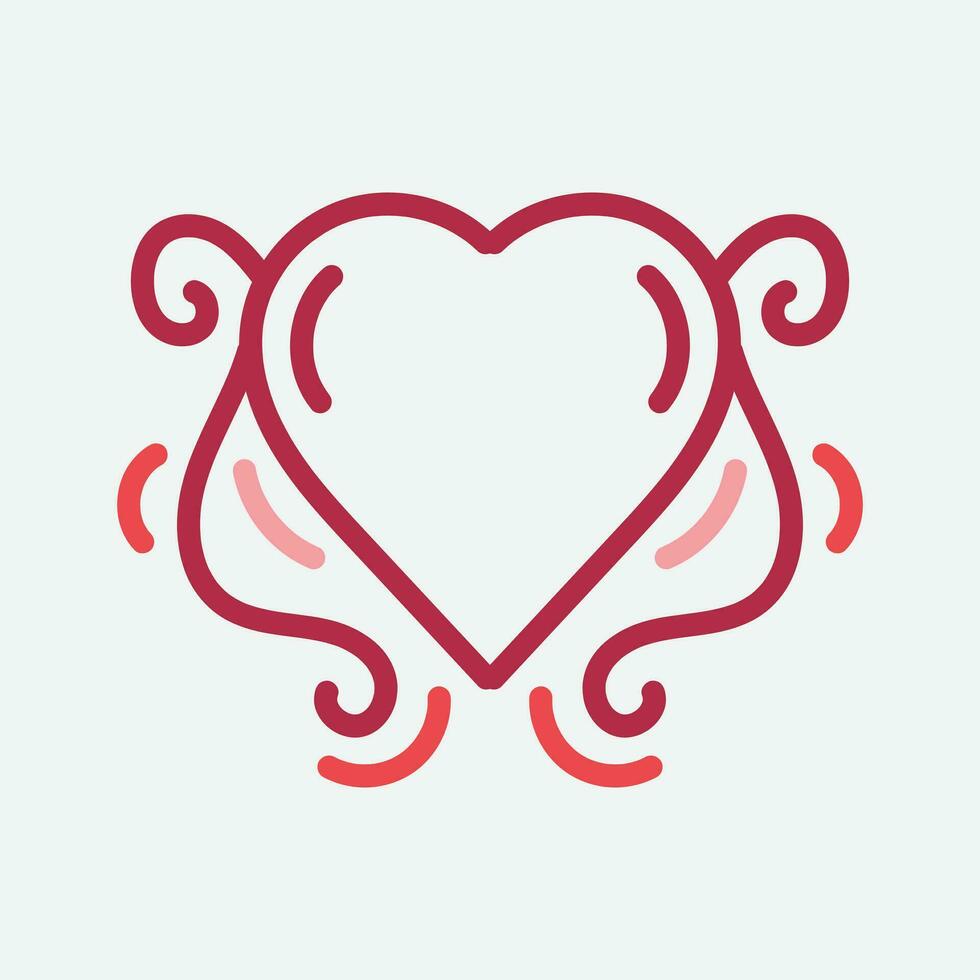 vettore cuore forma telaio con Vintage ▾ stile su bianca sfondo
