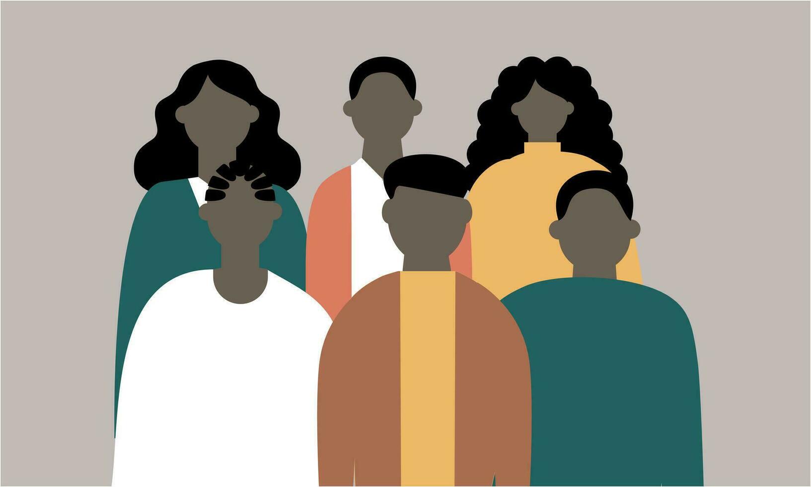 nero Comunità, africano persone si riunirono insieme illustrazione vettore