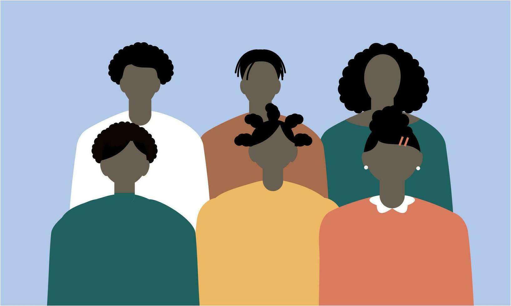nero Comunità, africano persone si riunirono insieme illustrazione vettore