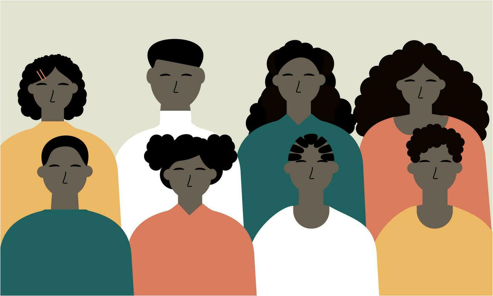 nero Comunità, africano persone si riunirono insieme illustrazione vettore