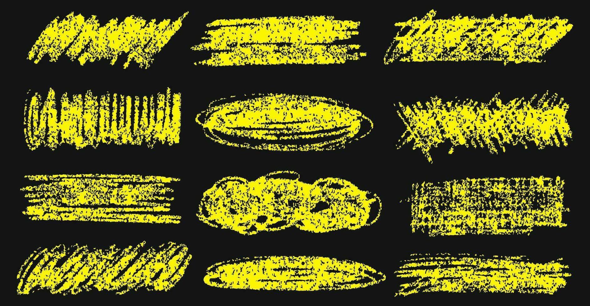 carbone matita scarabocchiare strisce e grassetto dipingere forme. bambini pastello o marcatore scarabocchio rossetto disegnato a mano graffi. vettore illustrazione