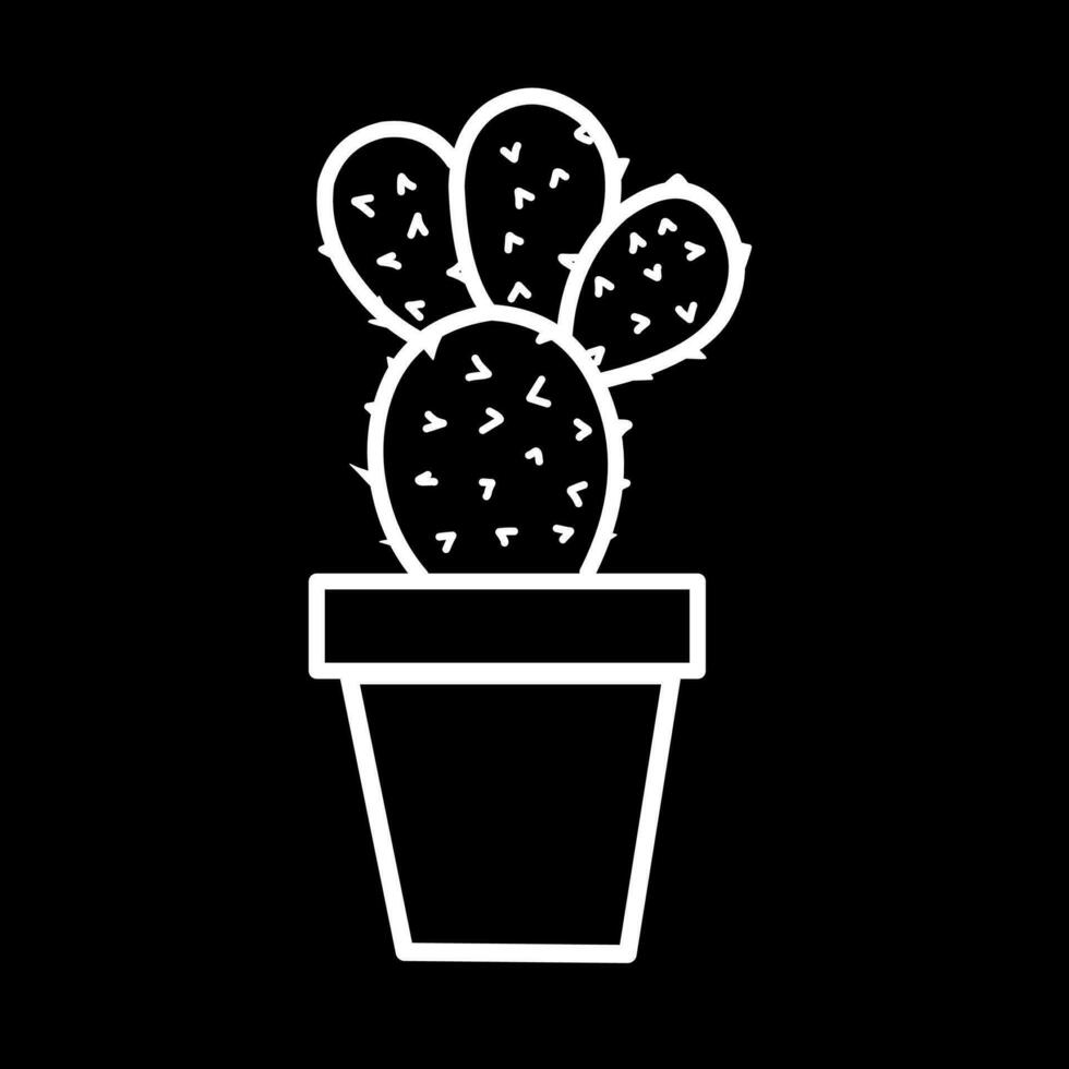 un' cactus pianta nel un' pentola su un' nero sfondo vettore