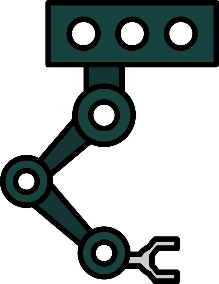 industriale robot linea pieno icona vettore