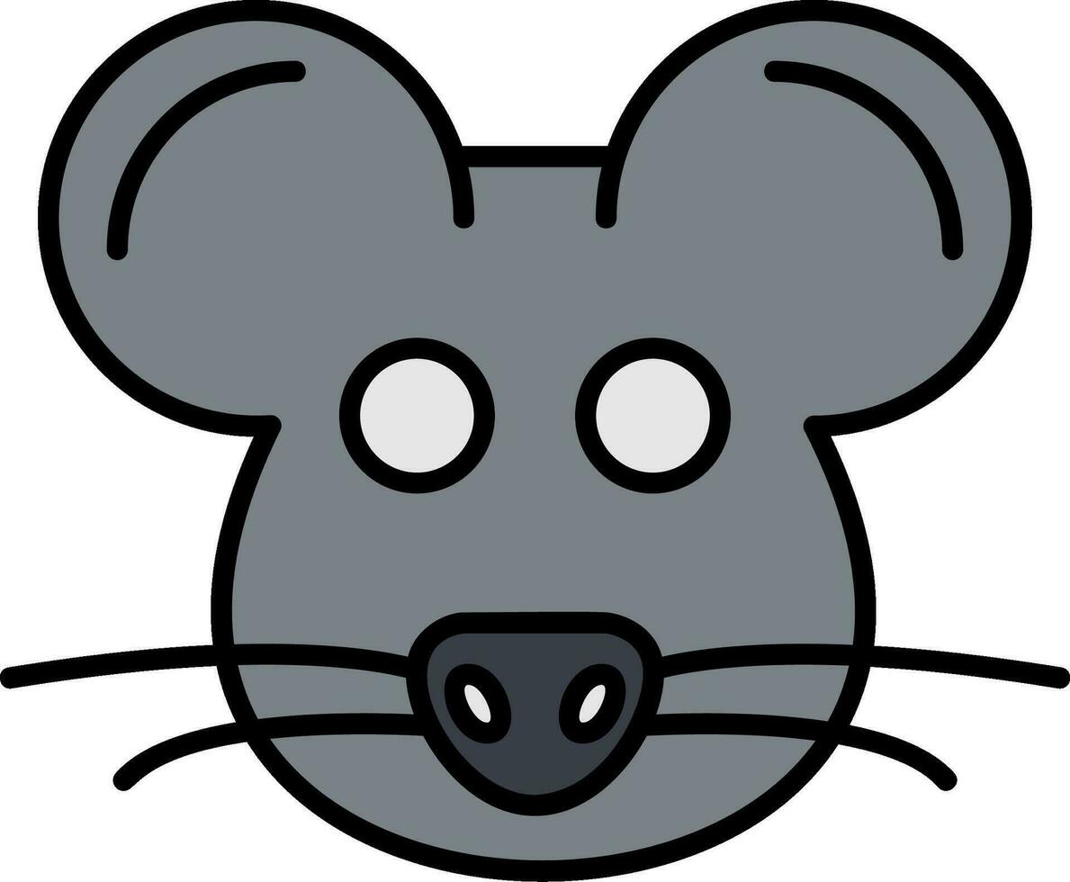 icona riempita con la linea del mouse vettore