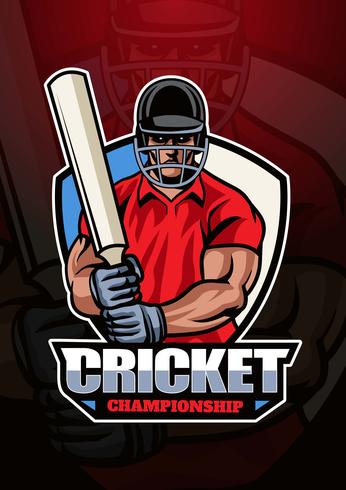 Logo del campionato di cricket vettore