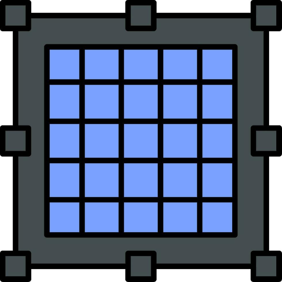 griglia linea pieno icona vettore