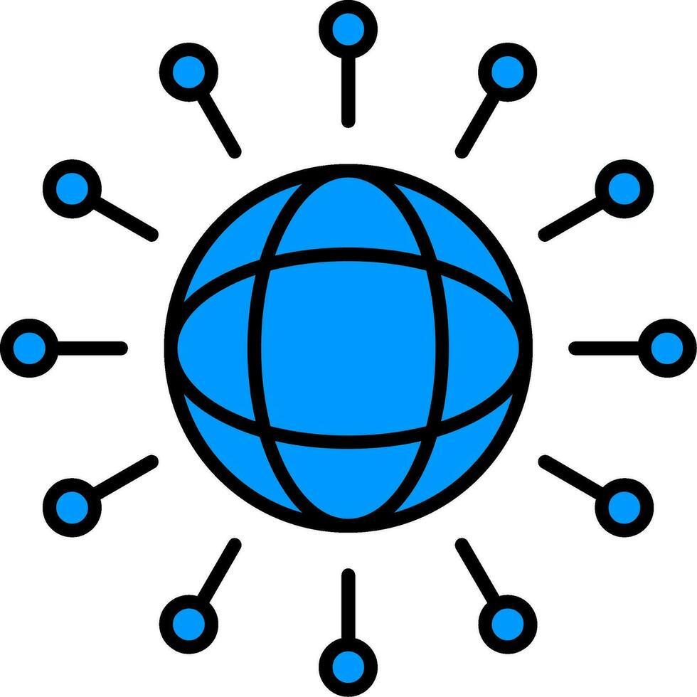 globalizzazione linea pieno icona vettore