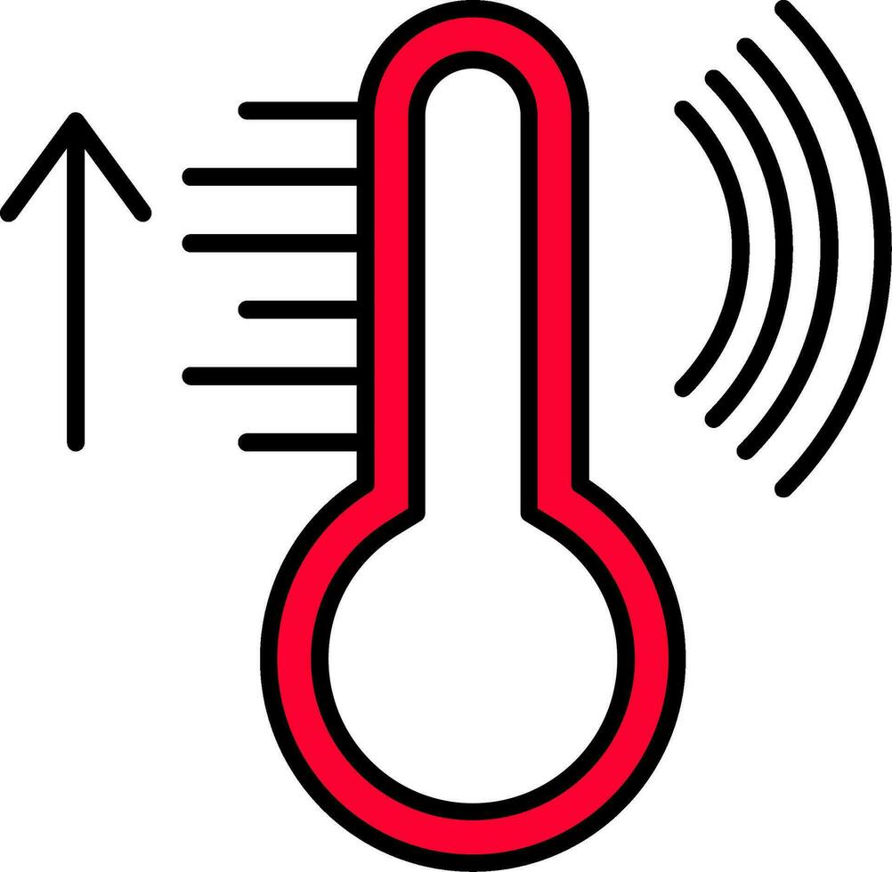 inteligente temperatura linea pieno icona vettore