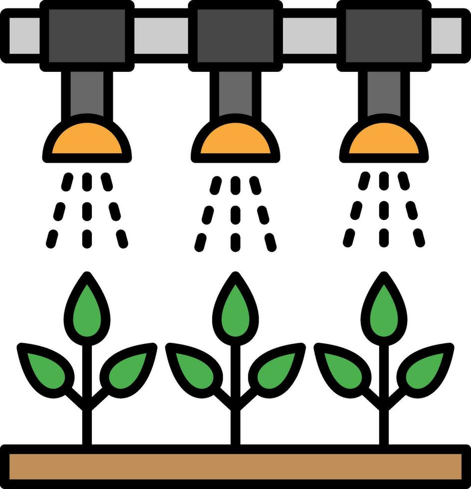 irrigazione sistema linea pieno icona vettore