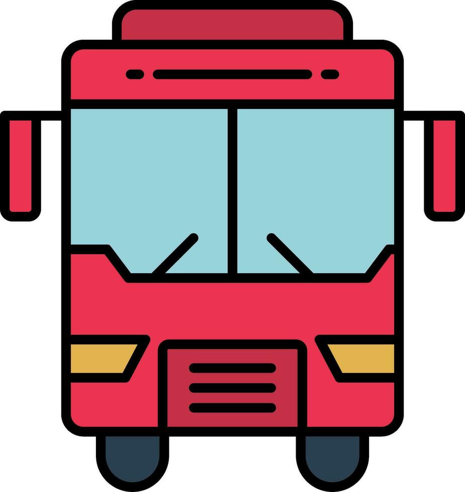 autobus linea pieno icona vettore