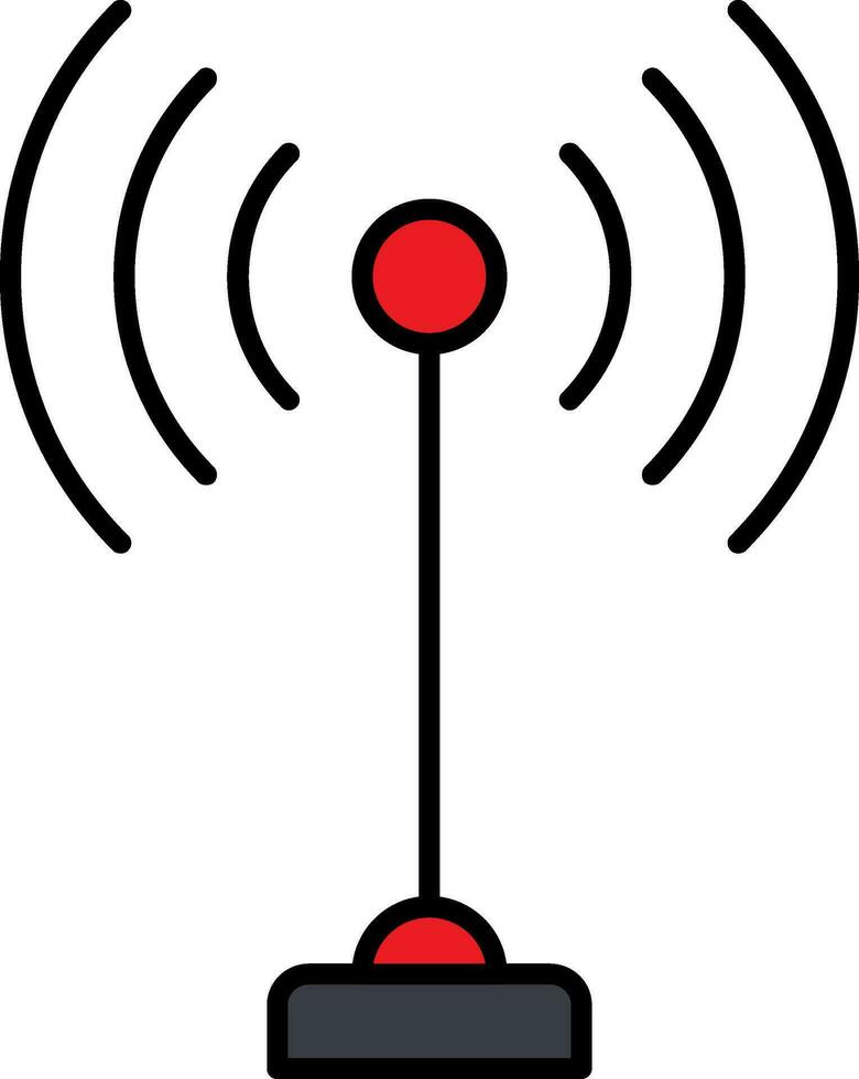 antena linea pieno icona vettore