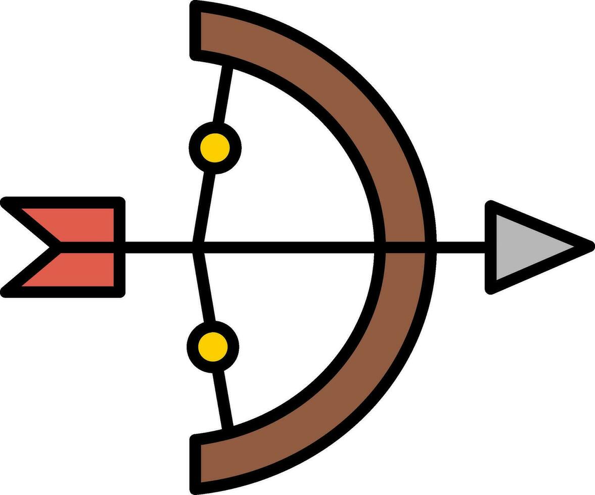 tiro con l'arco linea pieno icona vettore