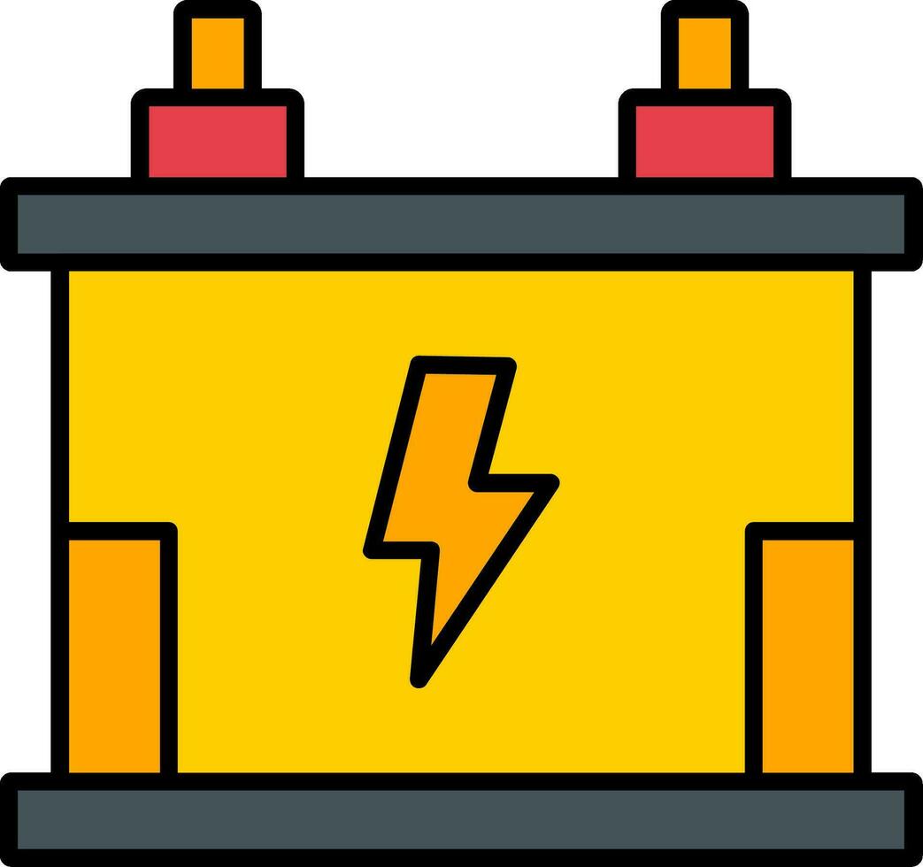 accumulatore linea pieno icona vettore