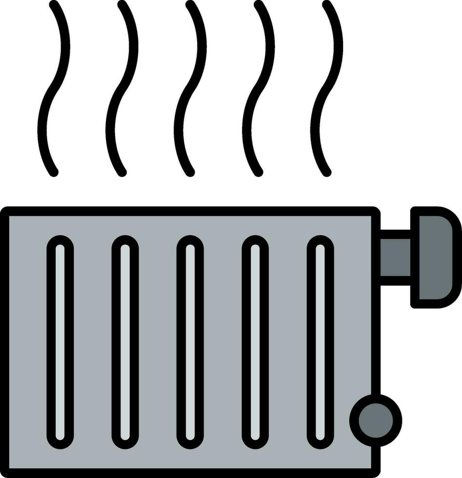 termosifone linea pieno icona vettore