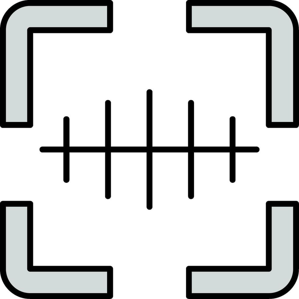 codice a barre scanner linea pieno icona vettore