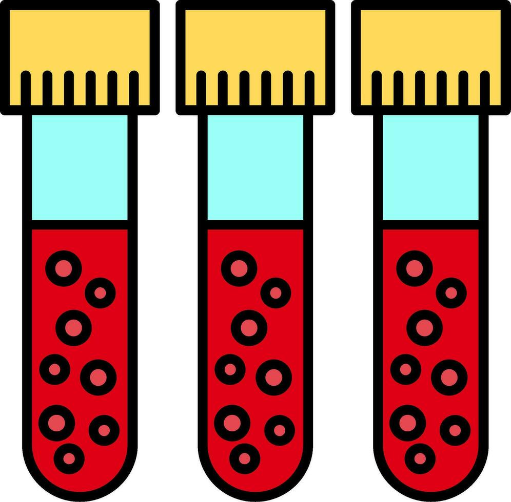 sangue test linea pieno icona vettore