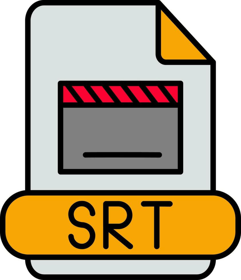 srt linea pieno icona vettore