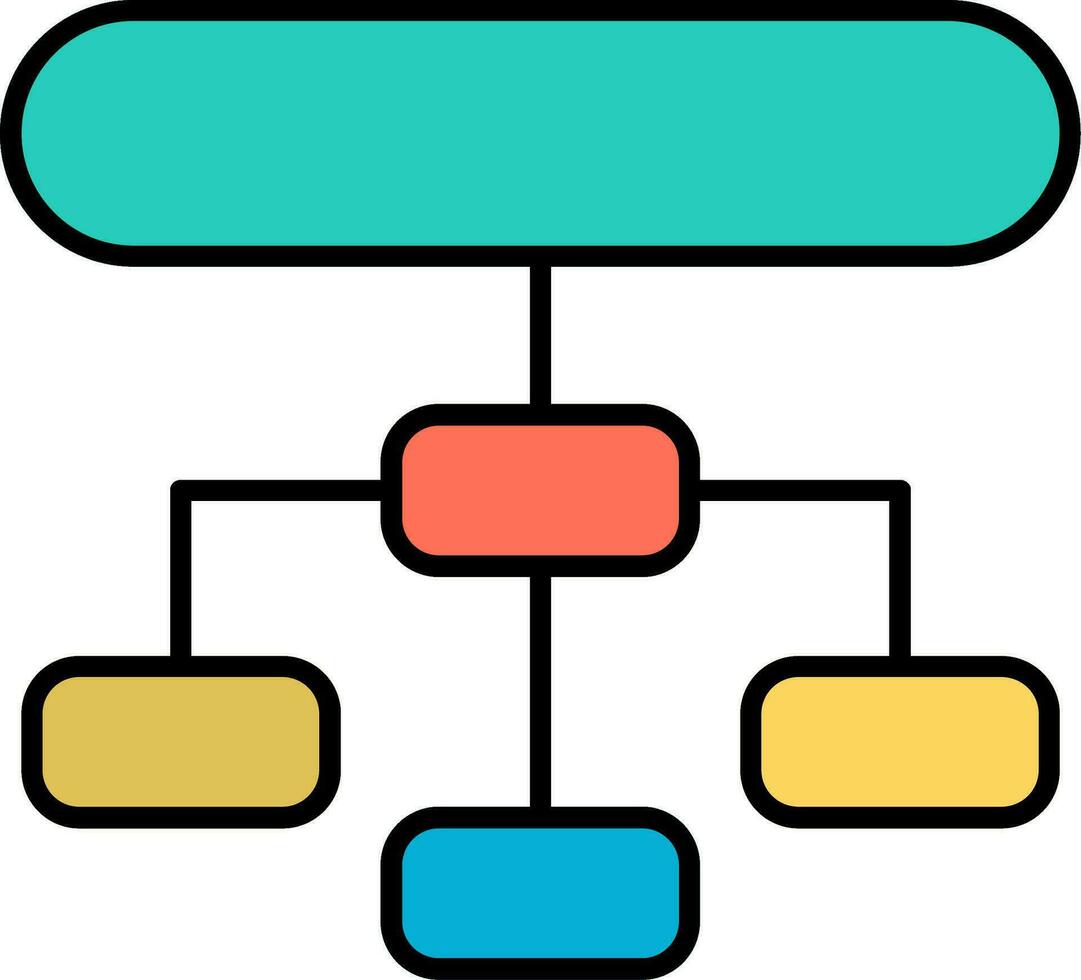 gerarchico struttura linea pieno icona vettore