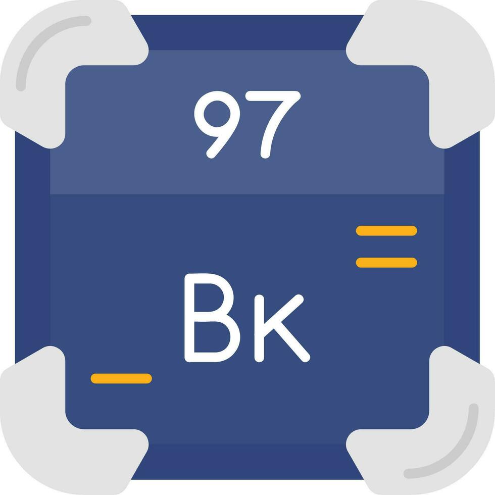 berkelium linea pieno icona vettore