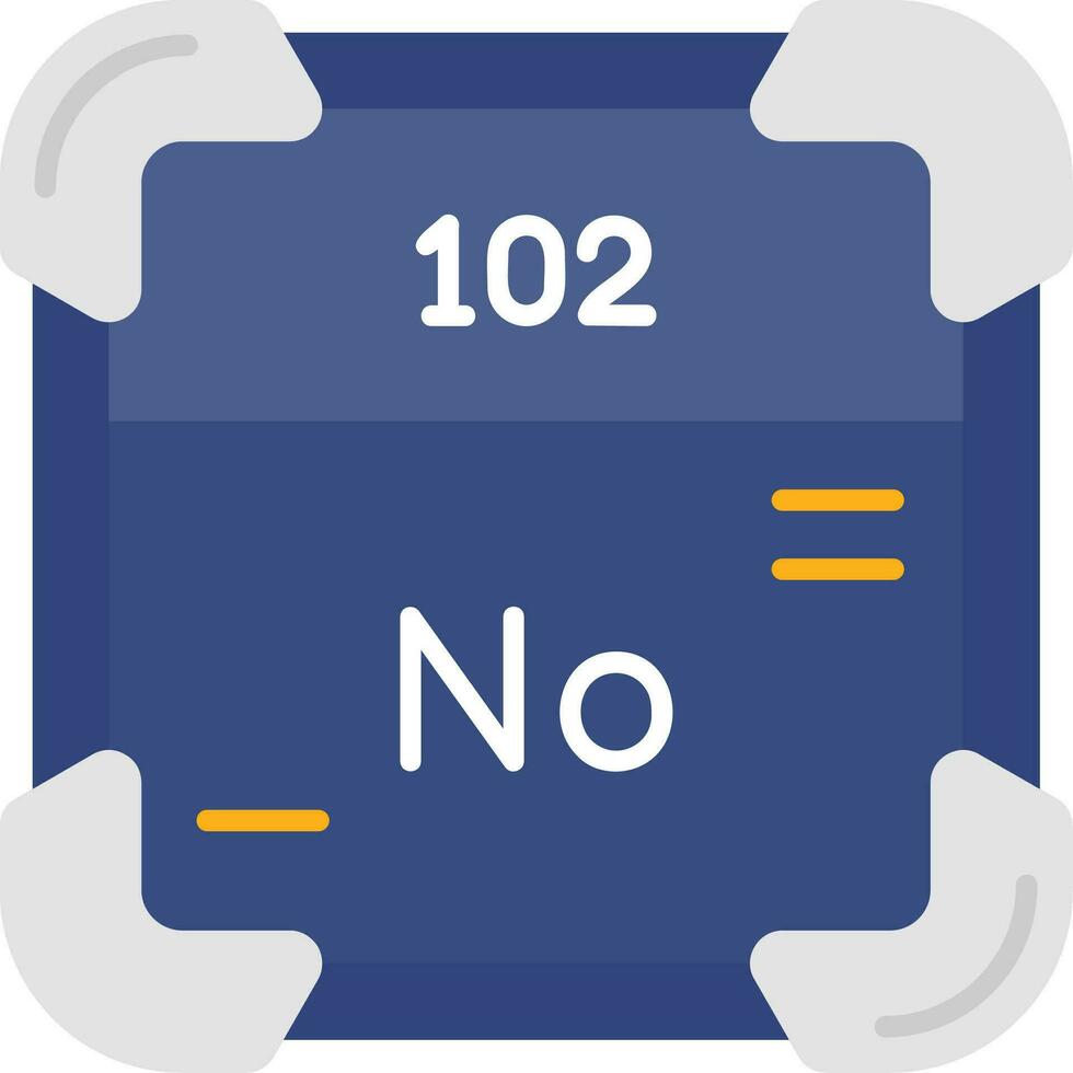 nobelium linea pieno icona vettore