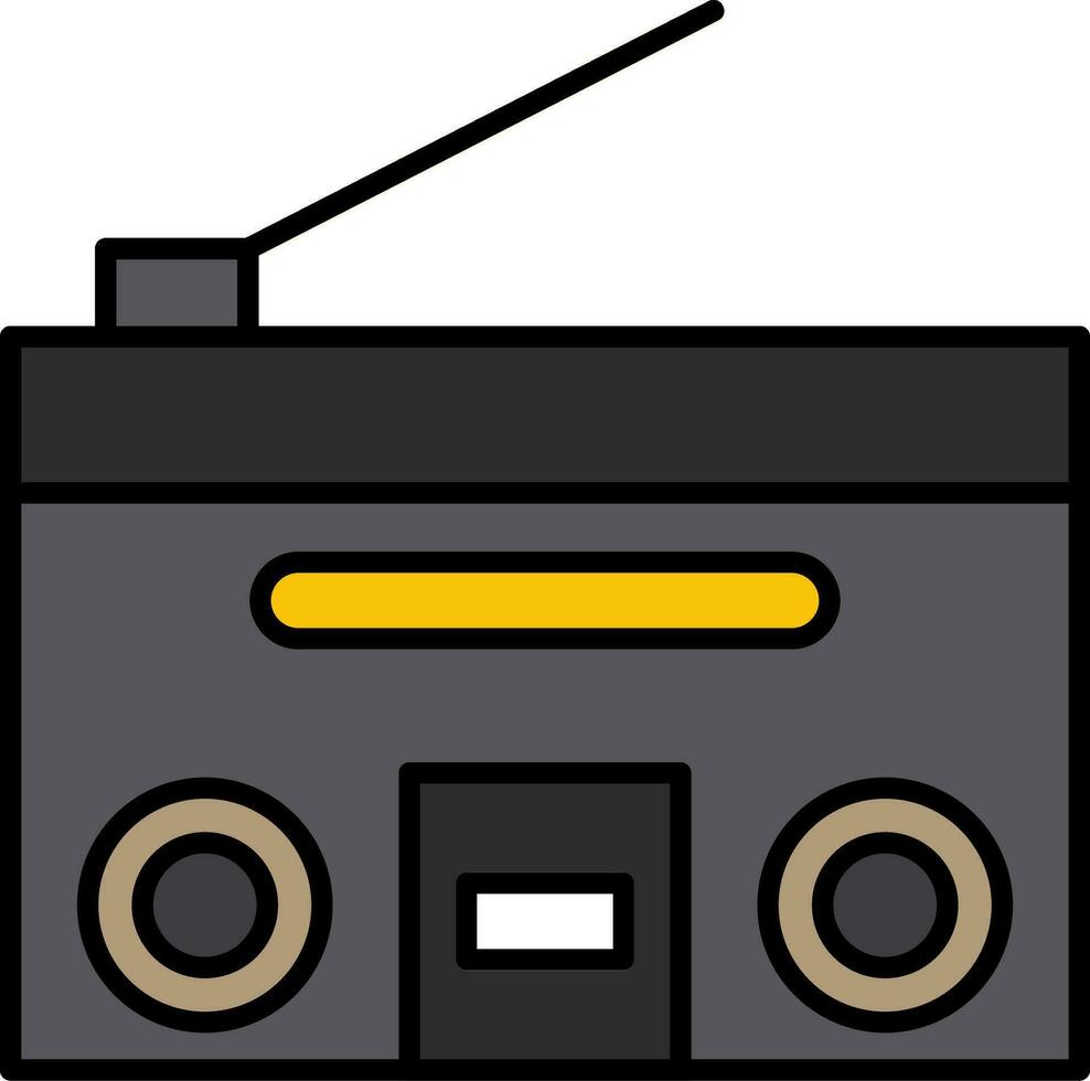 Radio linea pieno icona vettore