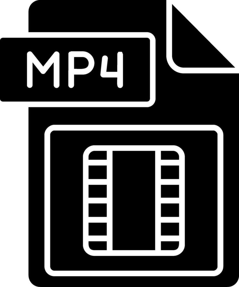video cartella glifo icona vettore