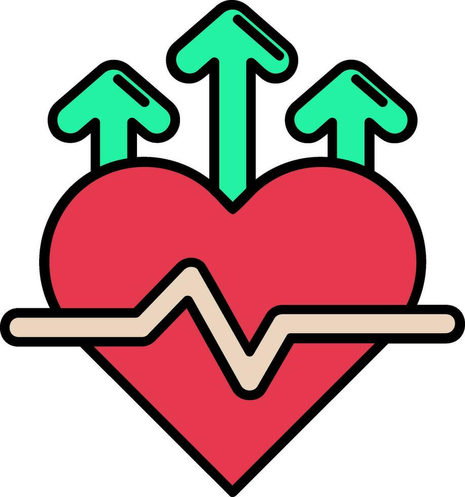 icona del glifo della frequenza cardiaca vettore