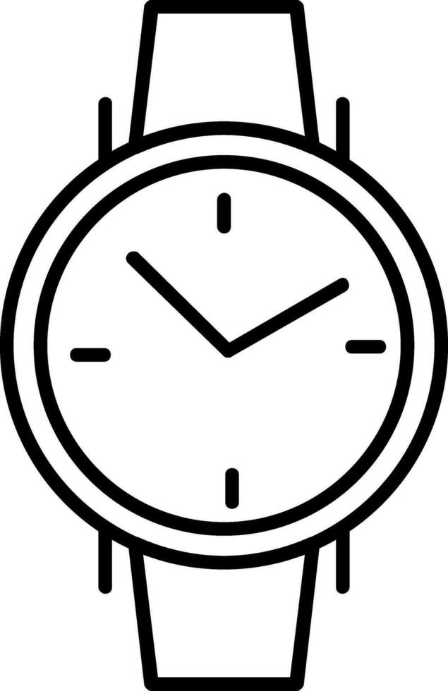 icona della linea dell'orologio da polso vettore