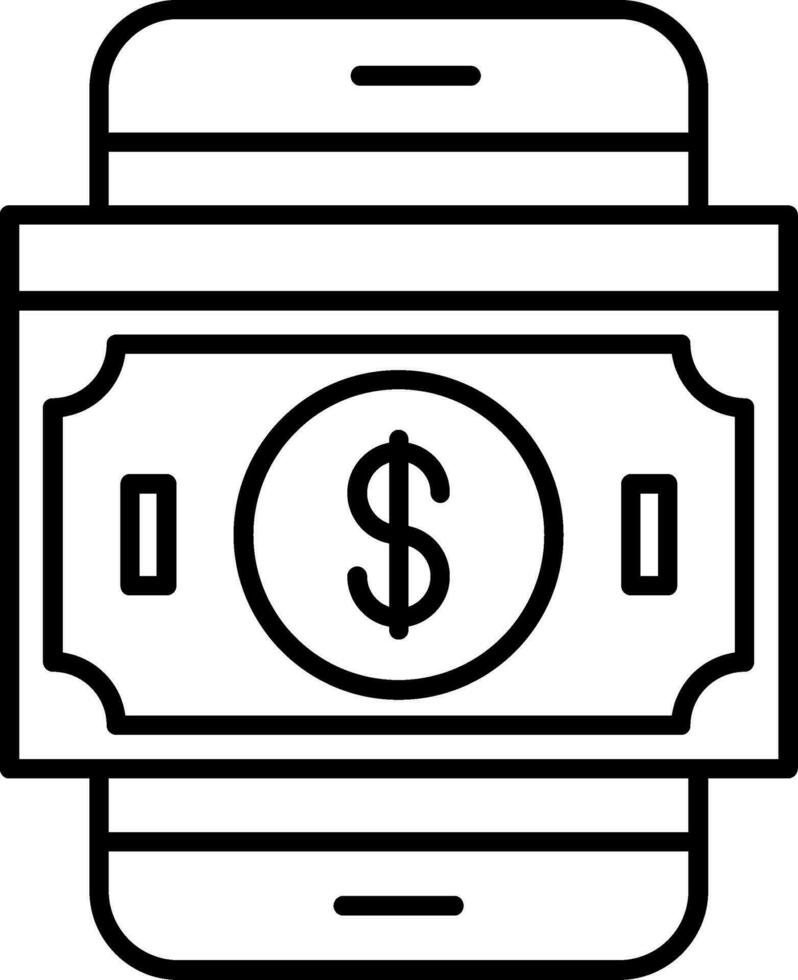 banconote linea icona vettore
