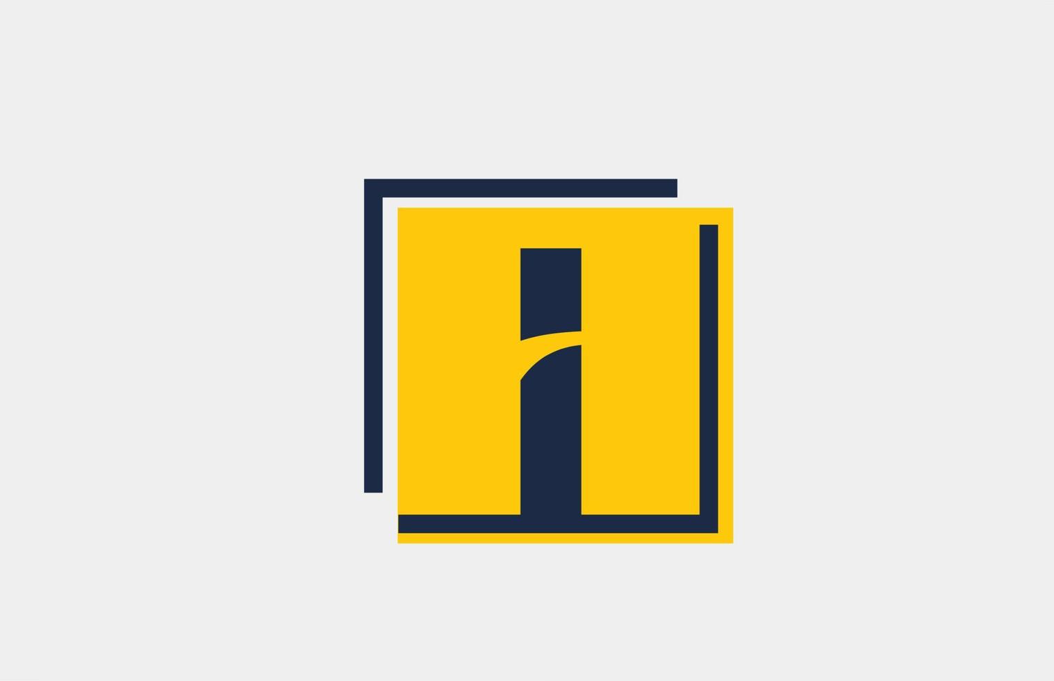 i giallo blu quadrato alfabeto lettera logo icona design per affari e società vettore