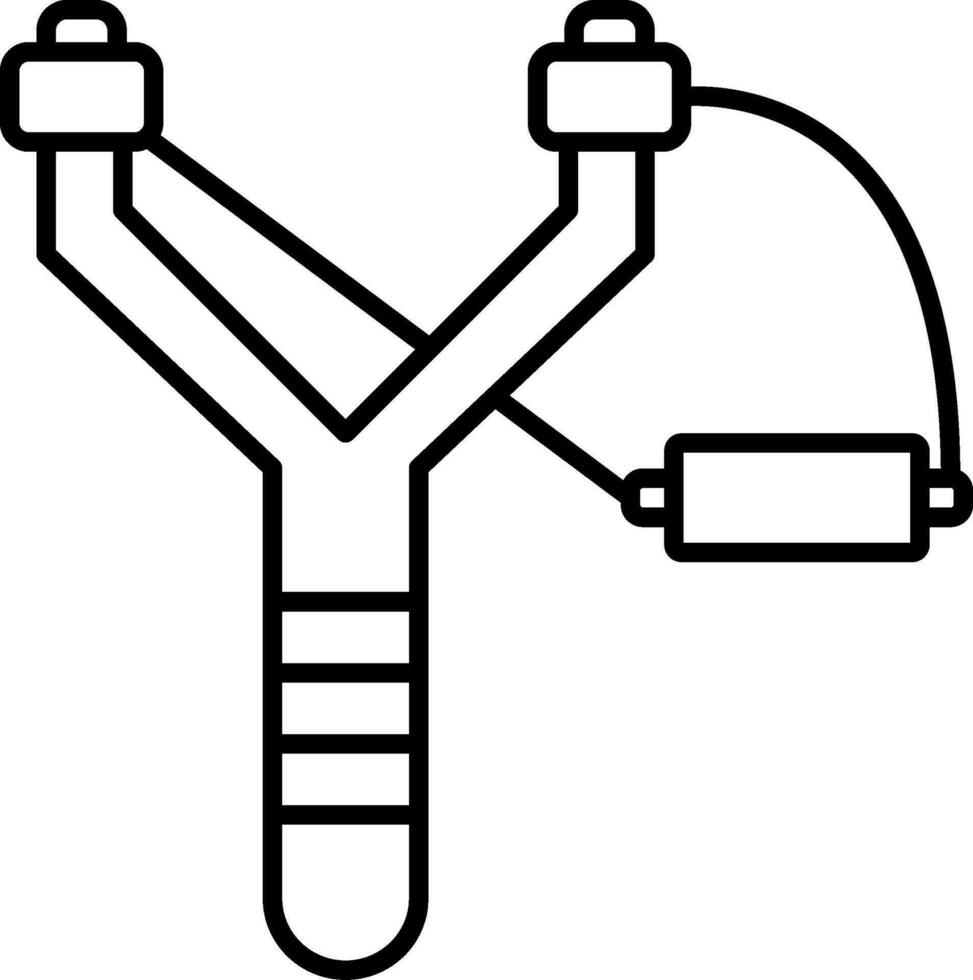 icona della linea della fionda vettore