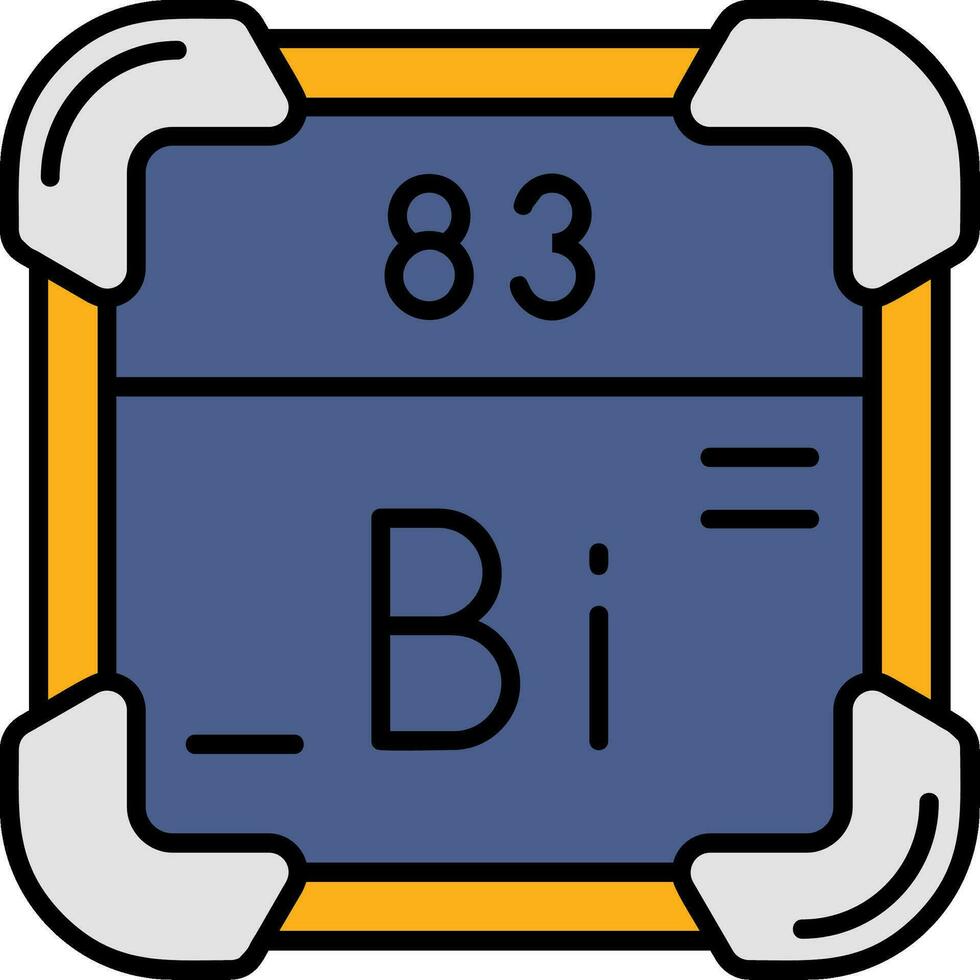 bismuto linea pieno icona vettore