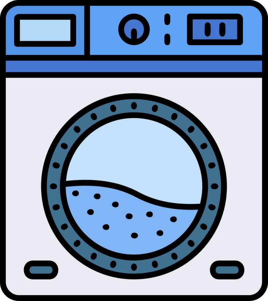 lavanderia linea pieno icona vettore