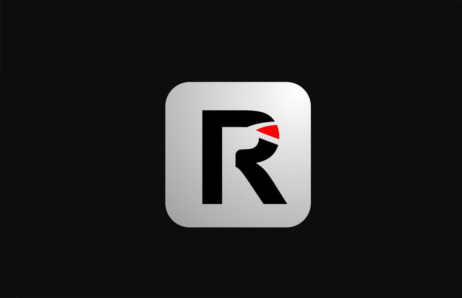 r alfabeto lettera logo icona per affari e società con un semplice design in bianco e nero vettore