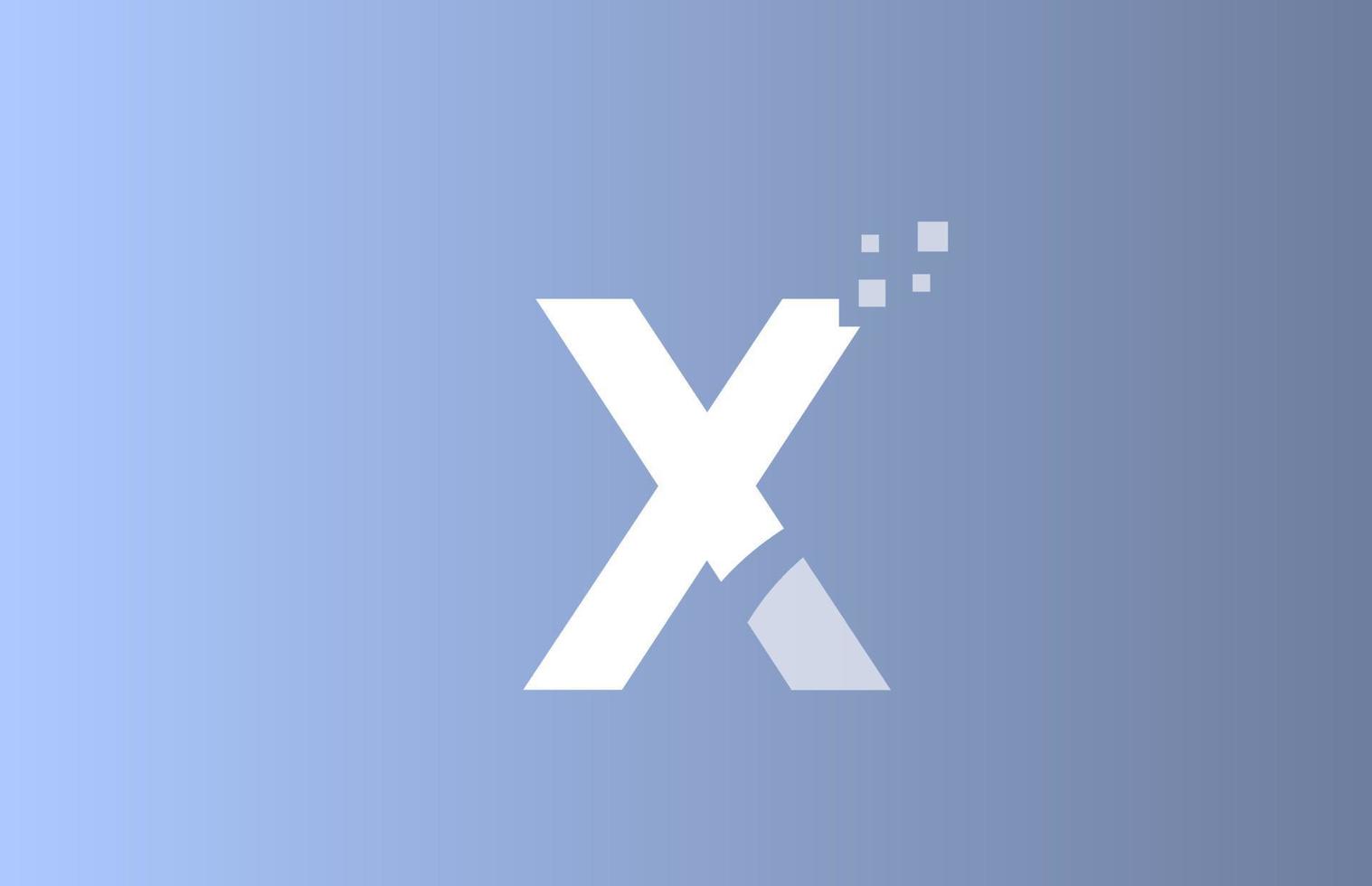 x icona logo lettera alfabeto blu bianco per affari e società con design a colori pastello vettore