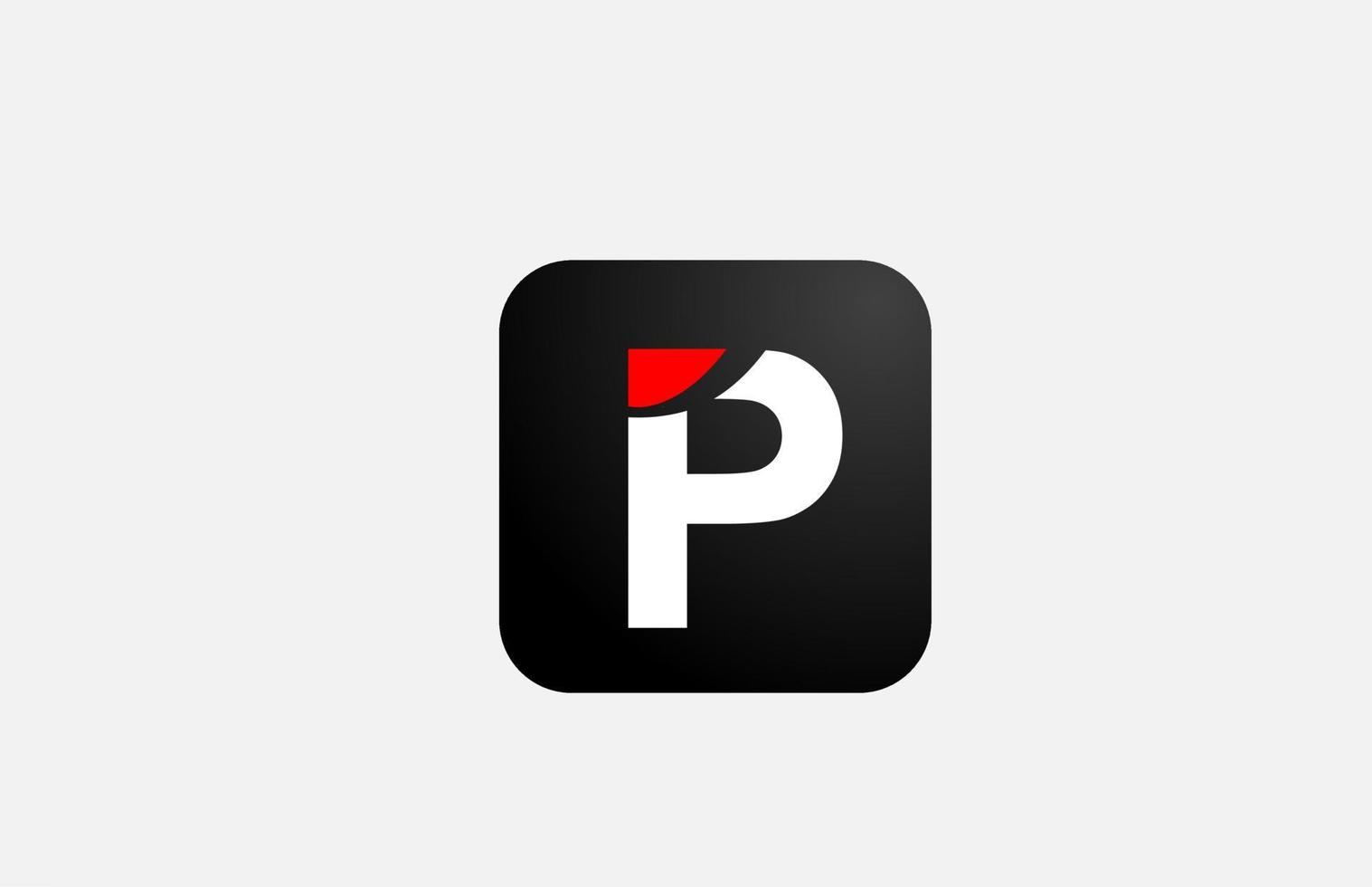 semplice rosso bianco p alfabeto lettera logo icona design per affari e società vettore