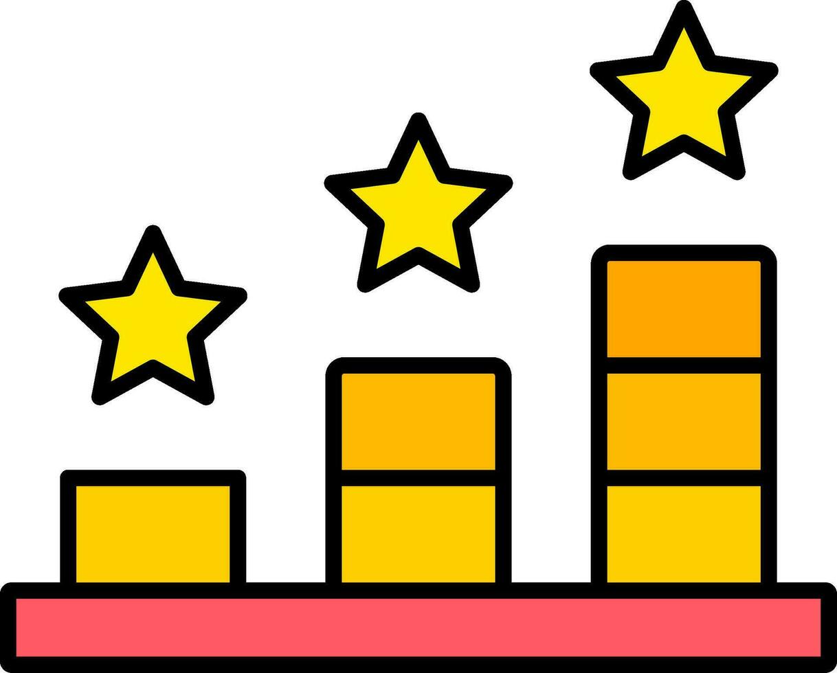 classifica linea pieno icona vettore