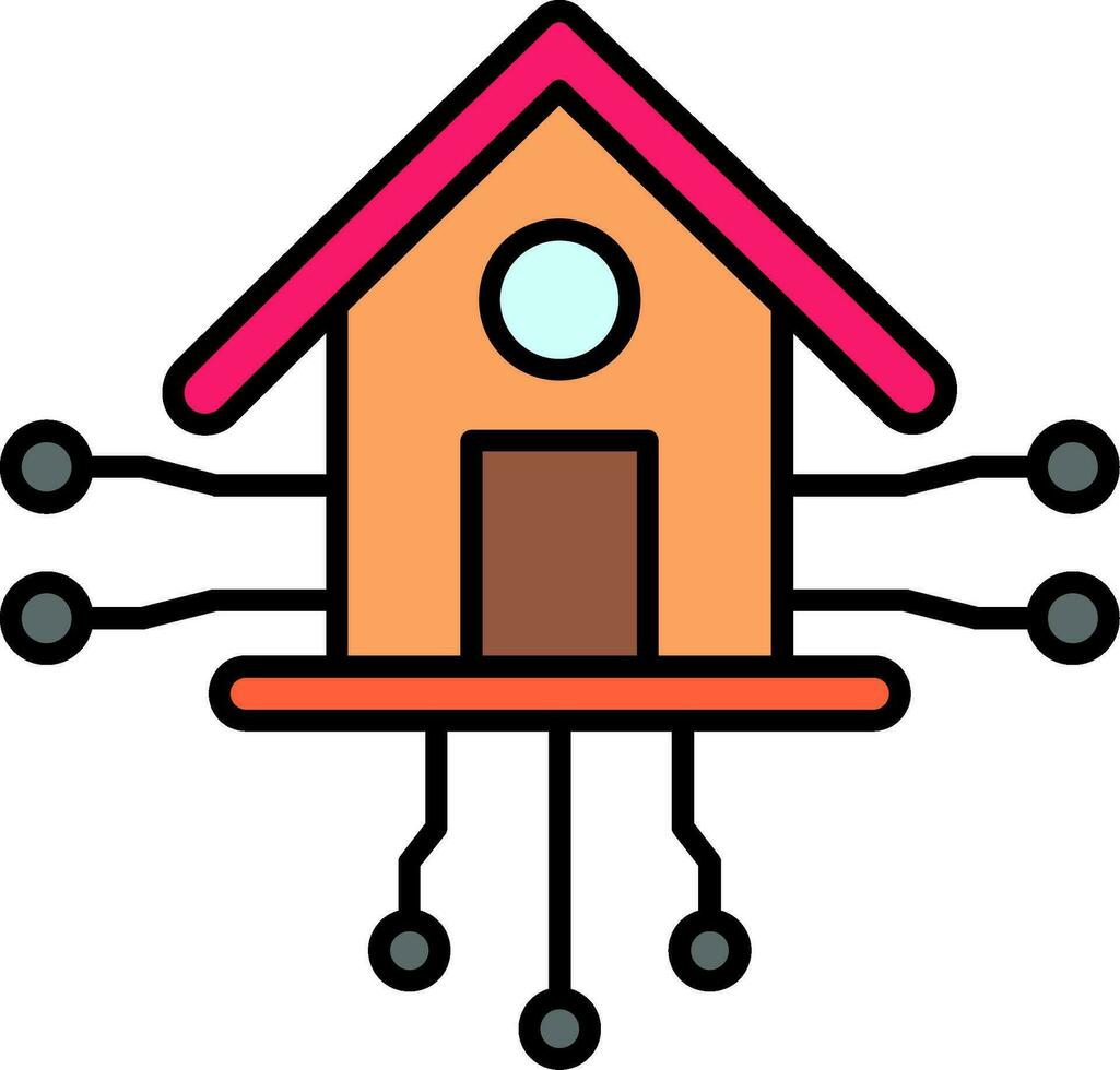 inteligente casa linea pieno icona vettore