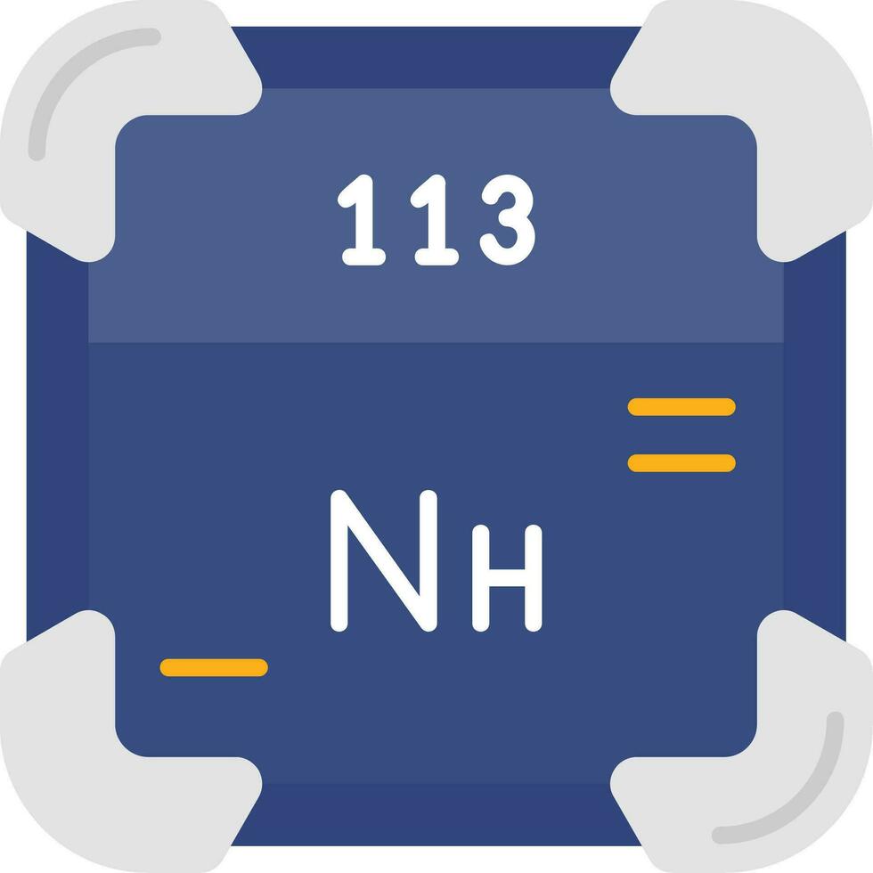 nihonium linea pieno icona vettore